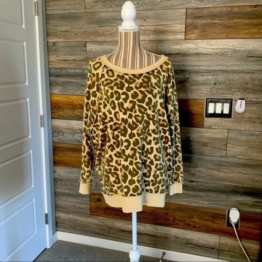 Free People Oversized Leopard Pullover